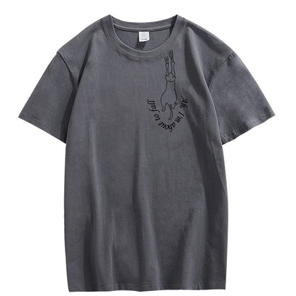 CORIRESHA Unisex's Funny Cat Pattern T-Shirt Summer Short Sleeve Cozy Cute Top