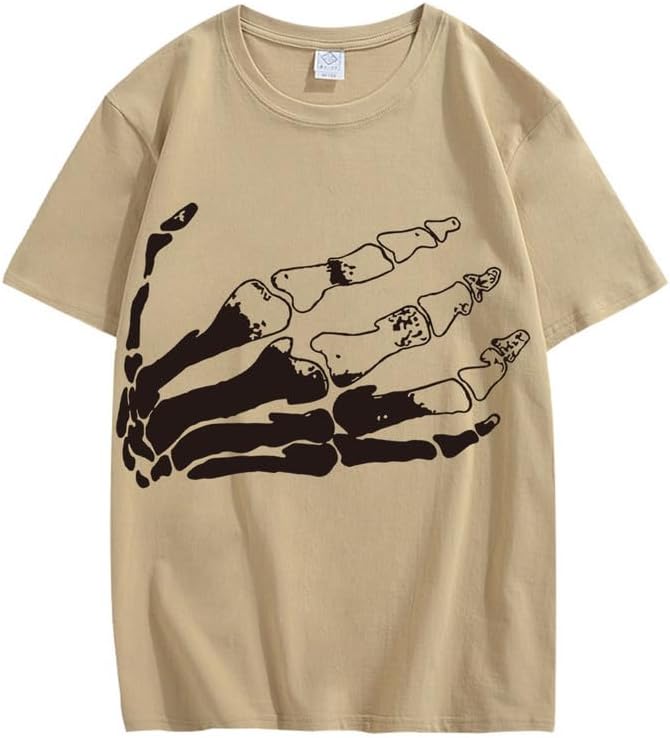 CORIRESHA Camiseta unisex de algodón con cuello redondo y manga corta para Halloween