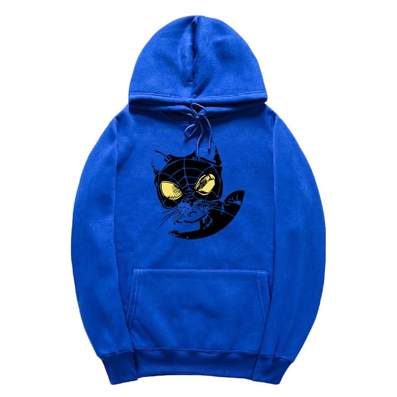 CORIRESHA Sudadera con capucha para amantes de los gatos adolescentes, manga larga, con cordón, informal, Y2K, telaraña