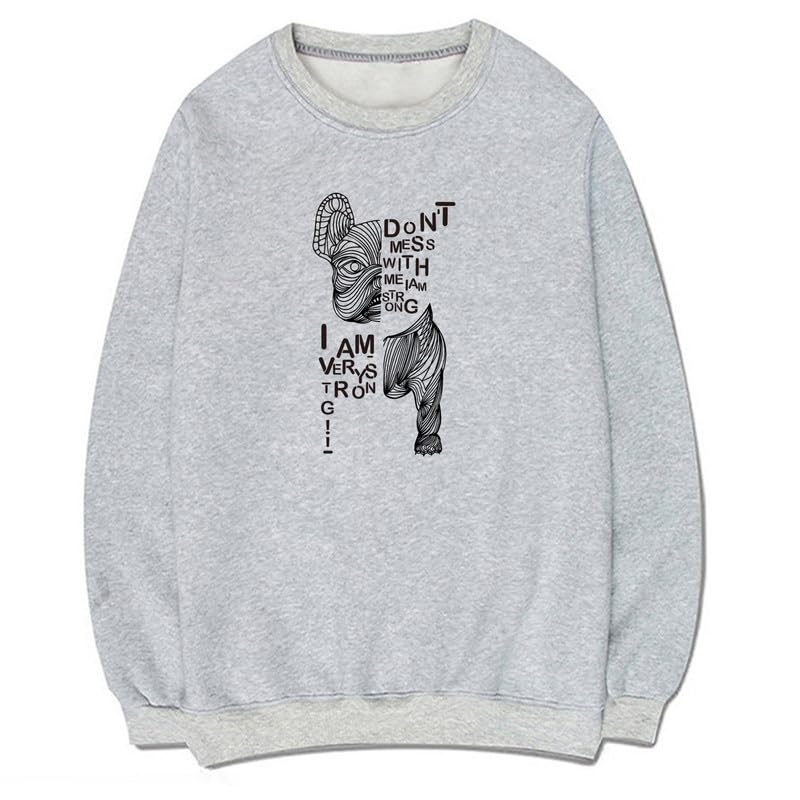 CORIRESHA Unisex Funny Dog Sweatshirt Crewneck Long Sleeve Casual Letter Pullover