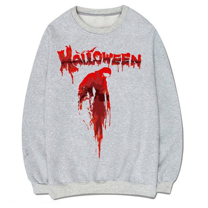 CORIRESHA Teen Halloween Bloody Crewneck Long Sleeve Gothic Scary Sweatshirt