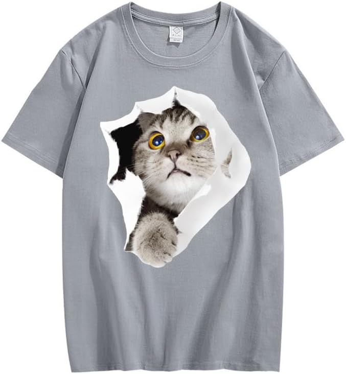 CORIRESHA Camiseta de algodón acogedora informal de manga corta con cuello redondo y cuello redondo para adolescente