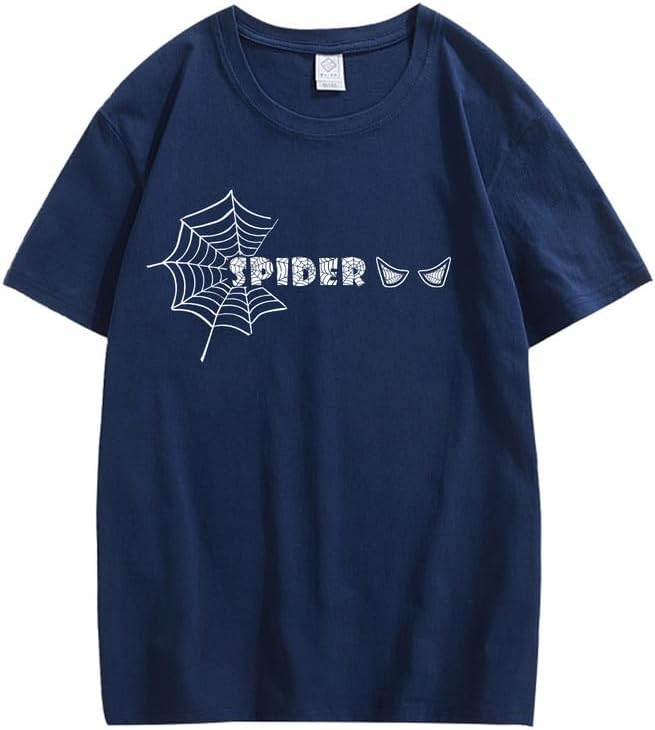 CORIRESHA Y2K Spider Web Camiseta cuello redondo manga corta casual Halloween ropa