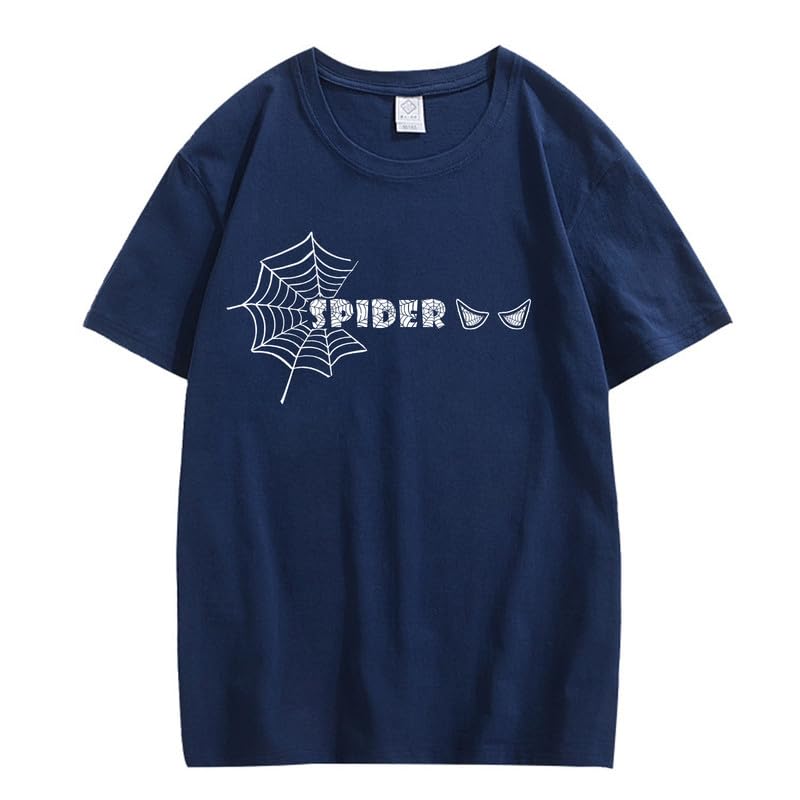 CORIRESHA Y2K Spider Web Camiseta cuello redondo manga corta casual Halloween ropa