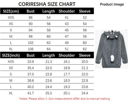 CORIRESHA Husky Coral Velvet Fleece Hoodie