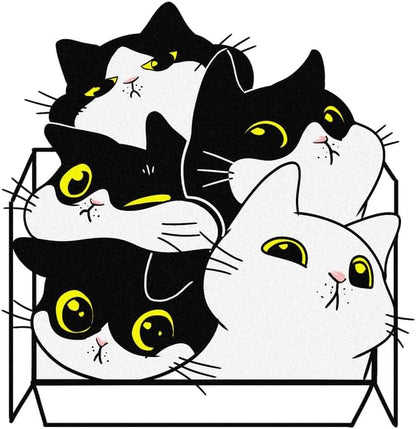 CORIRESHA Unisex Cute Cat Box Hoodie Long Sleeve Drawstring Pocket Casual Sweatshirt