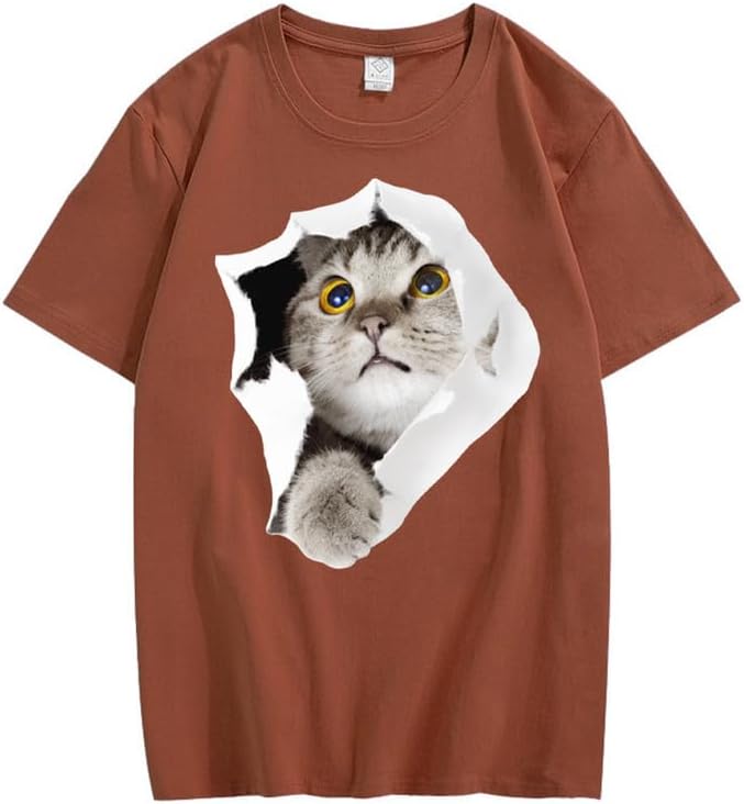 CORIRESHA Camiseta de algodón acogedora informal de manga corta con cuello redondo y cuello redondo para adolescente