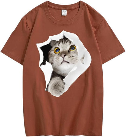 CORIRESHA Camiseta de algodón acogedora informal de manga corta con cuello redondo y cuello redondo para adolescente