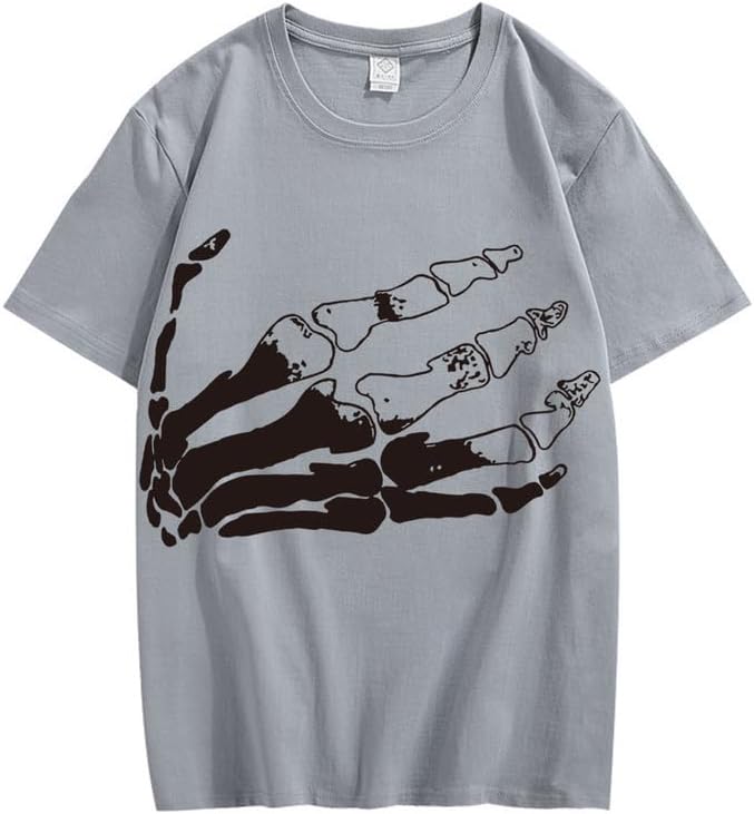 CORIRESHA Camiseta unisex de algodón con cuello redondo y manga corta para Halloween