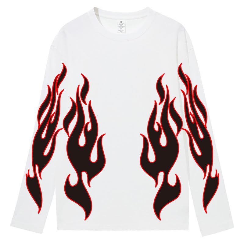 CORIRESHA Adolescente Moda Llama Patrón Cuello Redondo Manga Larga Y2K Otoño Camiseta Top