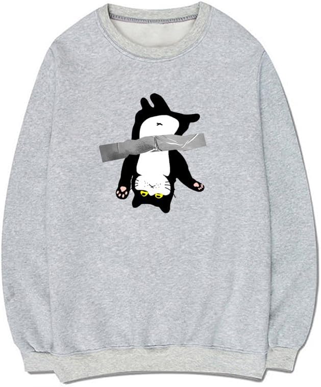 CORIRESHA Cat Lover Pullover Crew Neck Long Sleeve Cotton Cute Sweatshirt