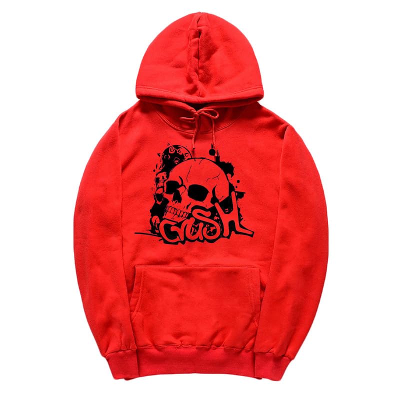 CORIRESHA Sudadera unisex con capucha de calavera de manga larga con cordón y bolsillo canguro Y2K para Halloween