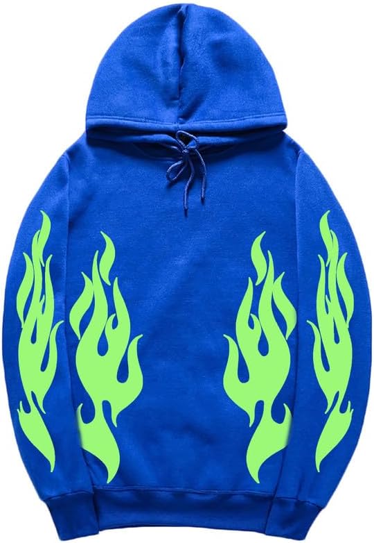 CORIRESHA Sudadera unisex con capucha de llama de moda de manga larga con cordón casual Y2K estética