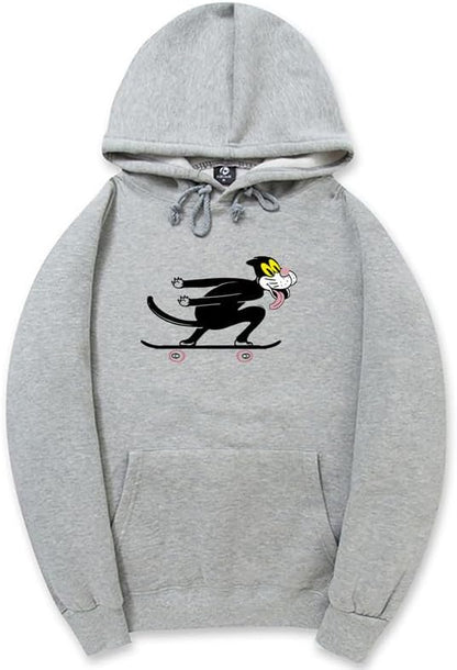 CORIRESHA Teen Skateboard Cat Hoodie Long Sleeve Drawstring Kangaroo Pocket Cute Sweatshirt