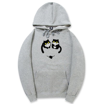 CORIRESHA Teen Cute Cat Hoodie Long Sleeve Drawstring Kangaroo Pocket Heart Sweatshirt