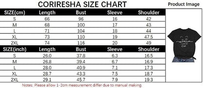 CORIRESHA Cat Lovers Camiseta Manga Corta Cuello Redondo Casual Suave Lindo Top