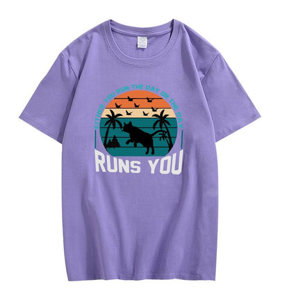 CORIRESHA Camiseta de manga corta unisex con diseño de gaviota y gato hawaiano de verano