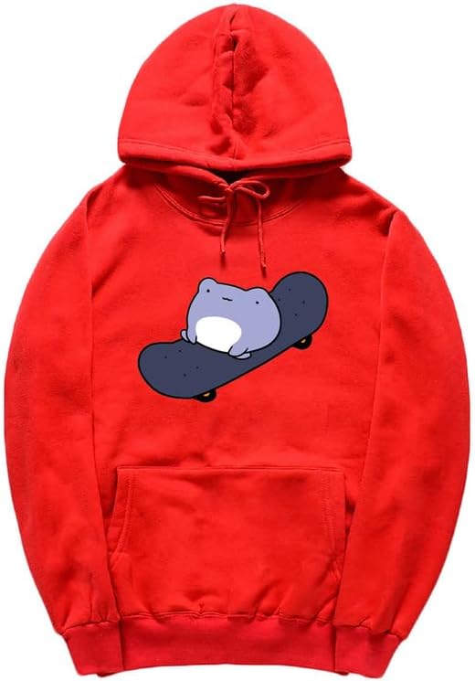 CORIRESHA Sudadera con capucha de rana linda para niñas adolescentes, manga larga, con cordón, para monopatín, Kawaii