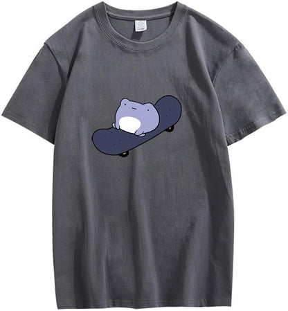 CORIRESHA Camiseta básica de verano con cuello redondo y manga corta para mujer