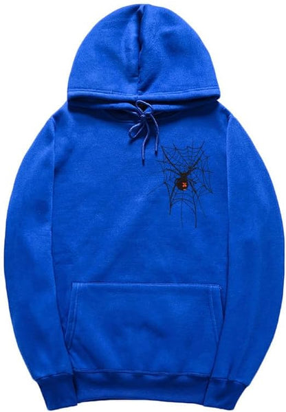 CORIRESHA Sudadera unisex con capucha de telaraña de Halloween, manga larga, con cordón, casual, estética Y2K