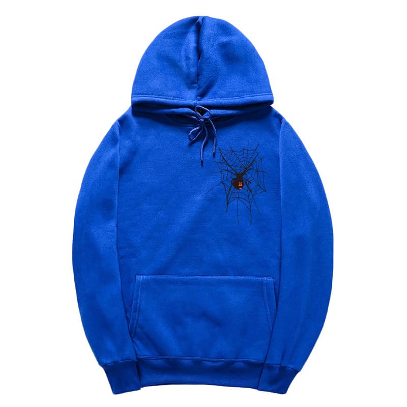 CORIRESHA Sudadera unisex con capucha de telaraña de Halloween, manga larga, con cordón, casual, estética Y2K