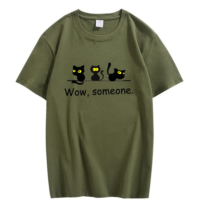 CORIRESHA Lindo Gato Negro Camisetas Amantes de los Animales Ropa Divertida Adolescentes
