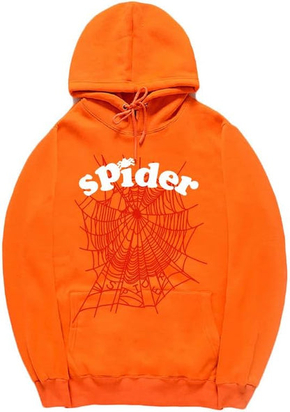 CORIRESHA Fashion Spider Web Sudadera con capucha de manga larga con cordón unisex de algodón con bolsillos