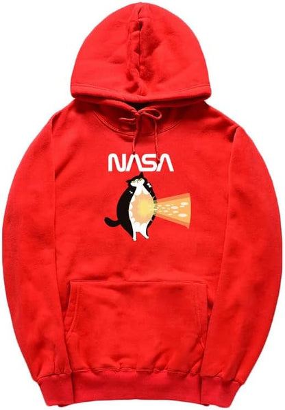 CORIRESHA Teen Cat Lover Hoodie Long Sleeve Drawstring Kangaroo Pocket NASA Sweatshirt