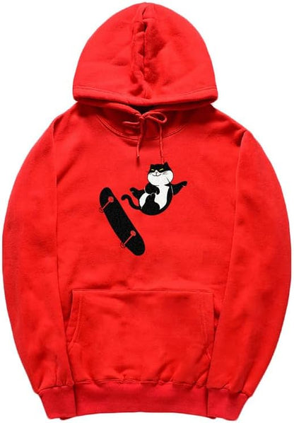 CORIRESHA Teen Cat Lovers Hoodie Long Sleeve Drawstring Cute Skateboard Sweatshirt