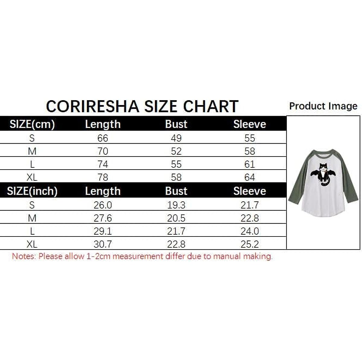 CORIRESHA - Camiseta juvenil con diseño de gato, manga raglán 3/4, divertido disfraz de Halloween