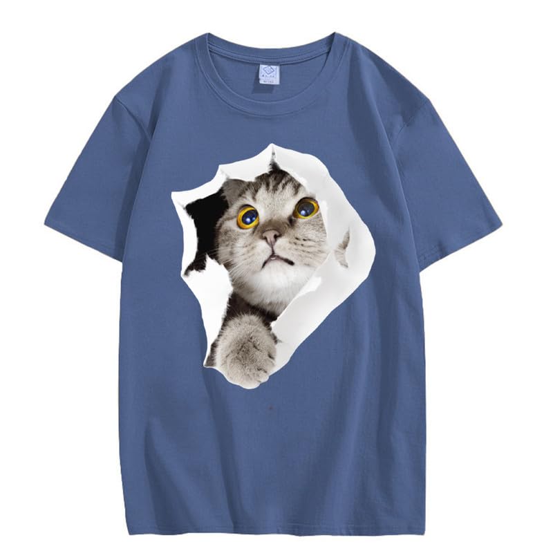 CORIRESHA Camiseta de algodón acogedora informal de manga corta con cuello redondo y cuello redondo para adolescente