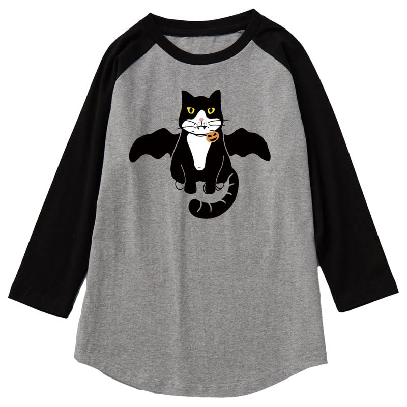 CORIRESHA Youth Cute Cat T-Shirt 3/4 Raglan Sleeves Funny Halloween Costume