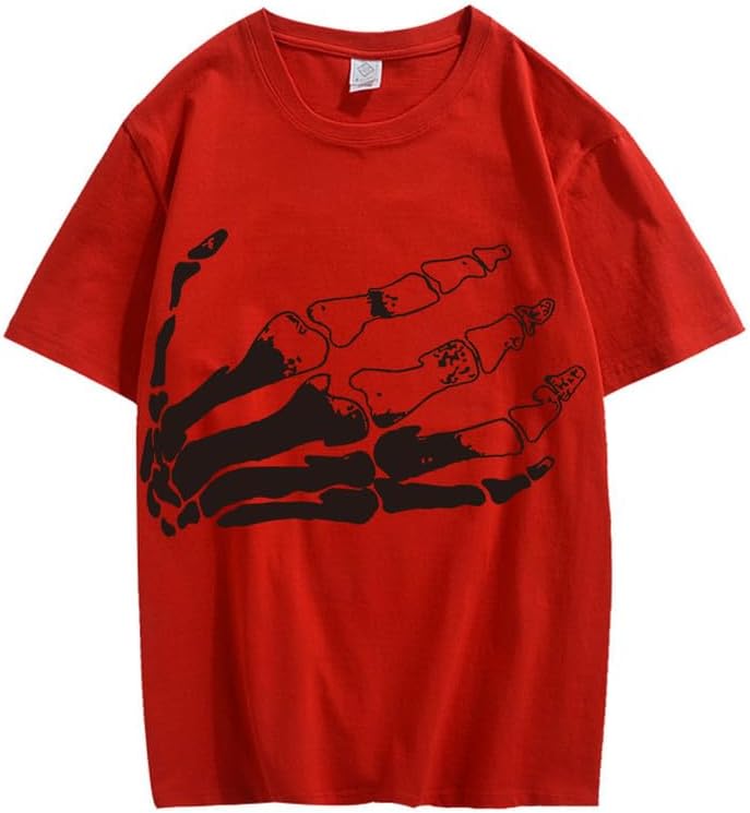CORIRESHA Camiseta unisex de algodón con cuello redondo y manga corta para Halloween