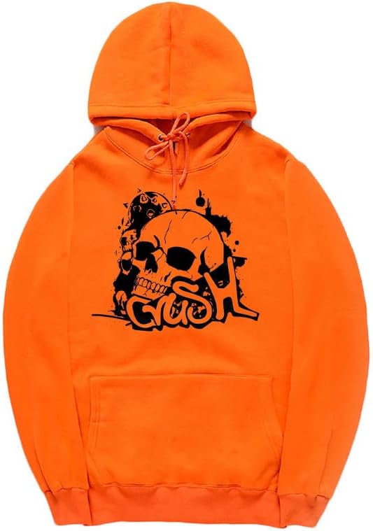 CORIRESHA Sudadera unisex con capucha de calavera de manga larga con cordón y bolsillo canguro Y2K para Halloween
