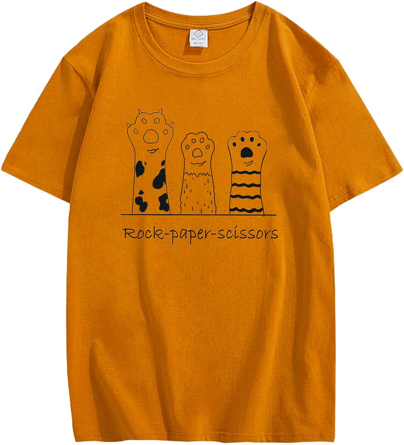 CORIRESHA Camiseta con gráfico de garra de gato divertida, cuello redondo, manga corta, verano, unisex, lindas camisetas