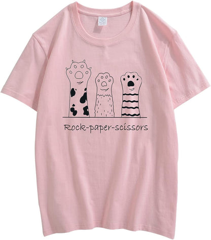 CORIRESHA Camiseta con gráfico de garra de gato divertida, cuello redondo, manga corta, verano, unisex, lindas camisetas