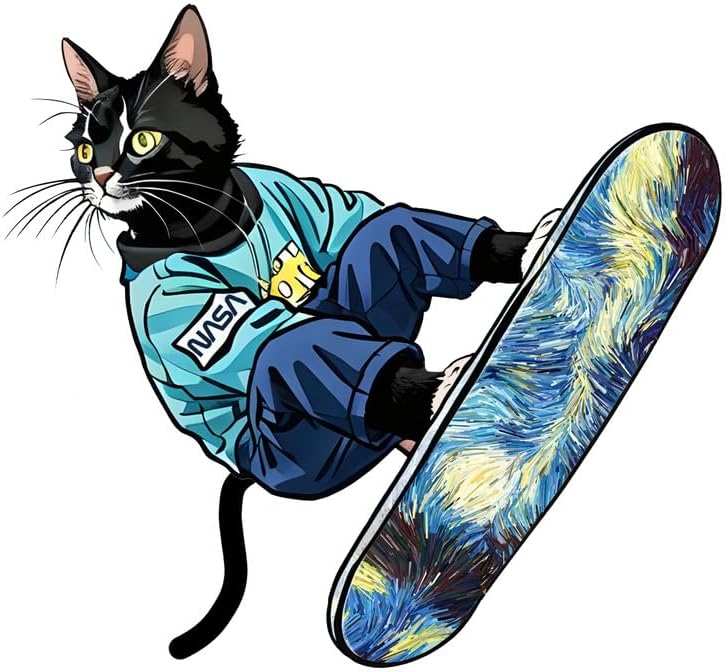 CORIRESHA Sudadera unisex con capucha para gato, informal, de manga larga, con cordón, básica, para monopatín