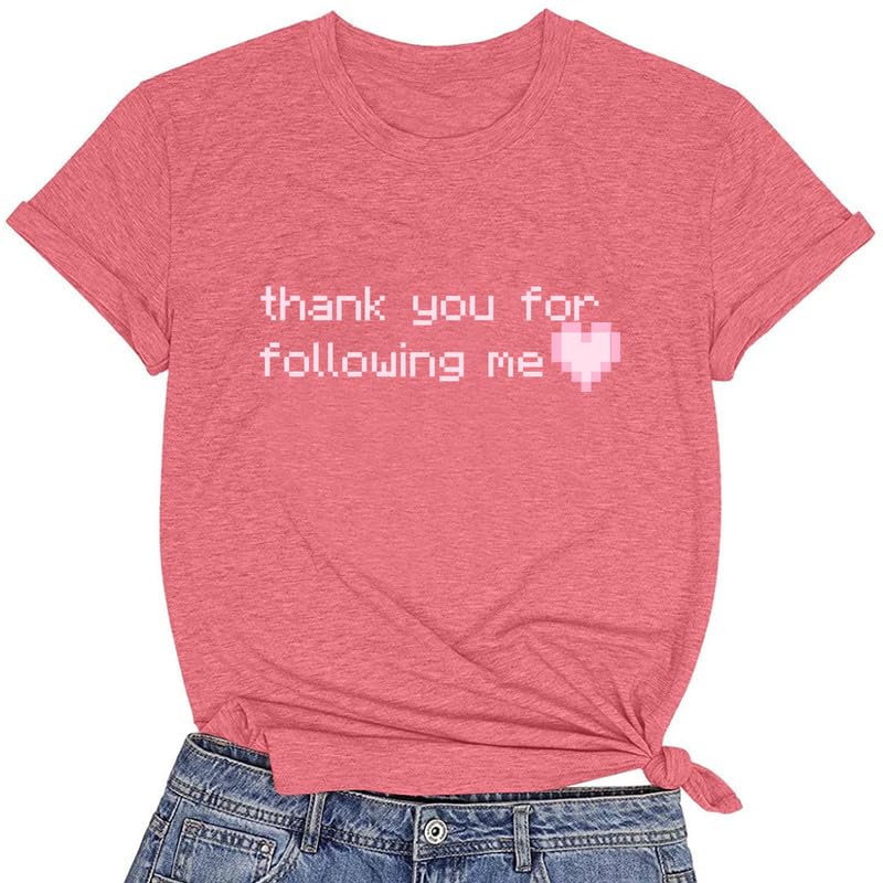 CORIRESHA Camiseta casual de verano con estampado de letras y cuello redondo para mujer