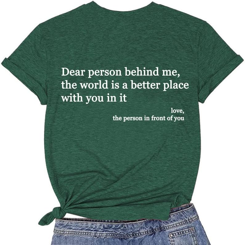 CORIRESHA Teen's You are Enough Camisetas Querida persona detrás de mí Letras Camisa