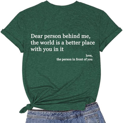 CORIRESHA Teen's You are Enough Camisetas Querida persona detrás de mí Letras Camisa