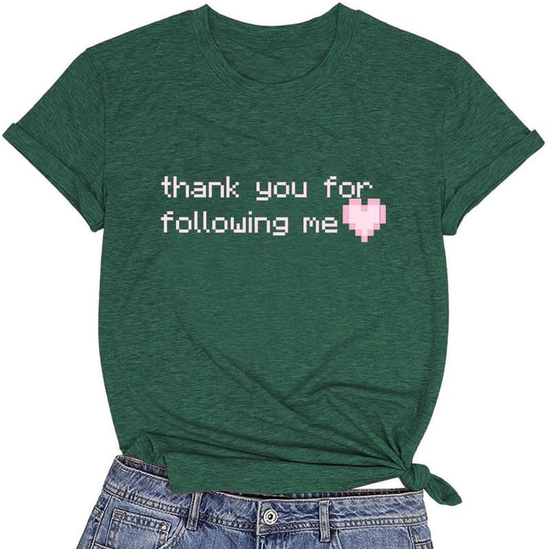 CORIRESHA Camiseta casual de verano con estampado de letras y cuello redondo para mujer
