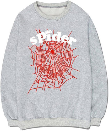 CORIRESHA Sudadera de tela de araña con cuello redondo y manga larga para mujer