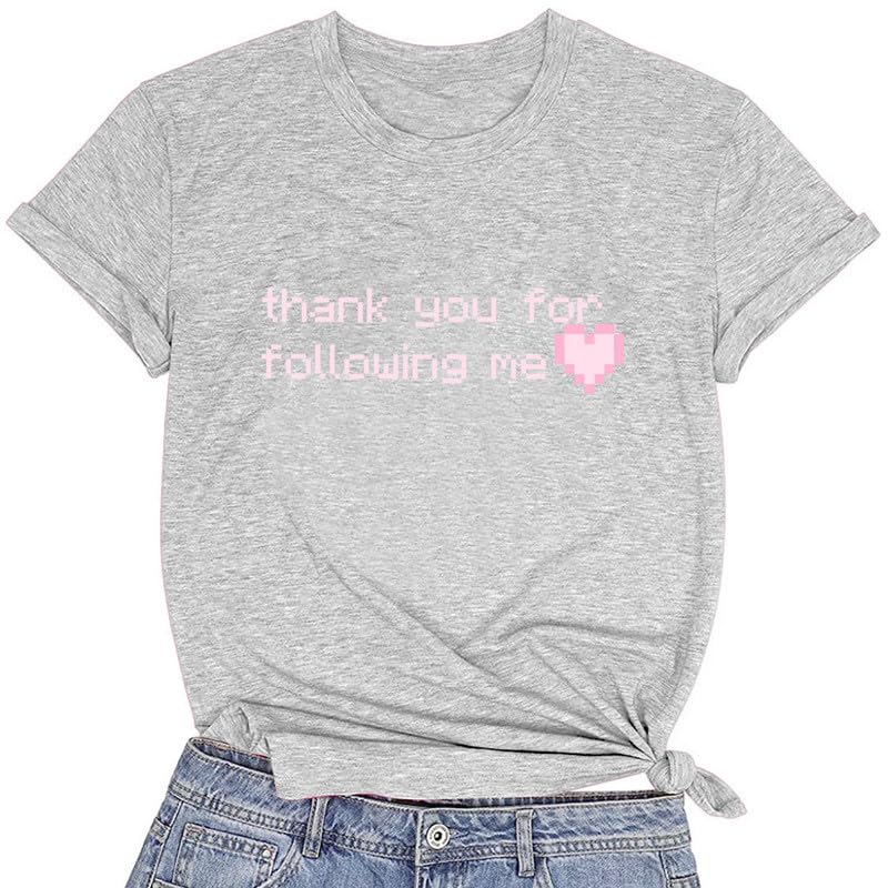 CORIRESHA Camiseta casual de verano con estampado de letras y cuello redondo para mujer