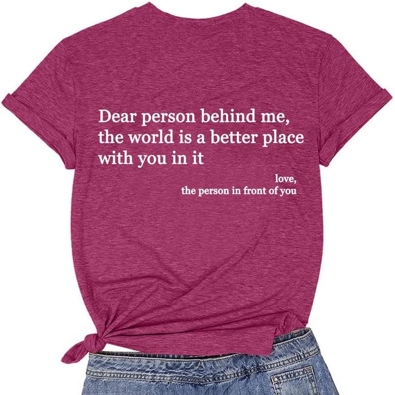 CORIRESHA Teen's You are Enough Camisetas Querida persona detrás de mí Letras Camisa