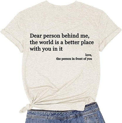 CORIRESHA Teen's You are Enough Camisetas Querida persona detrás de mí Letras Camisa
