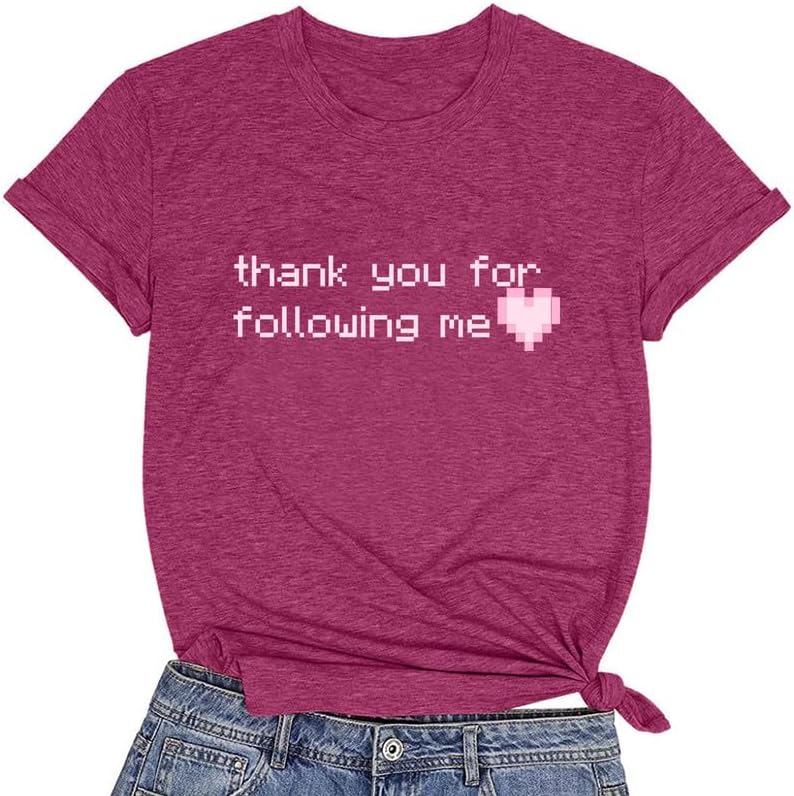 CORIRESHA Camiseta casual de verano con estampado de letras y cuello redondo para mujer