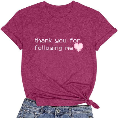CORIRESHA Camiseta casual de verano con estampado de letras y cuello redondo para mujer