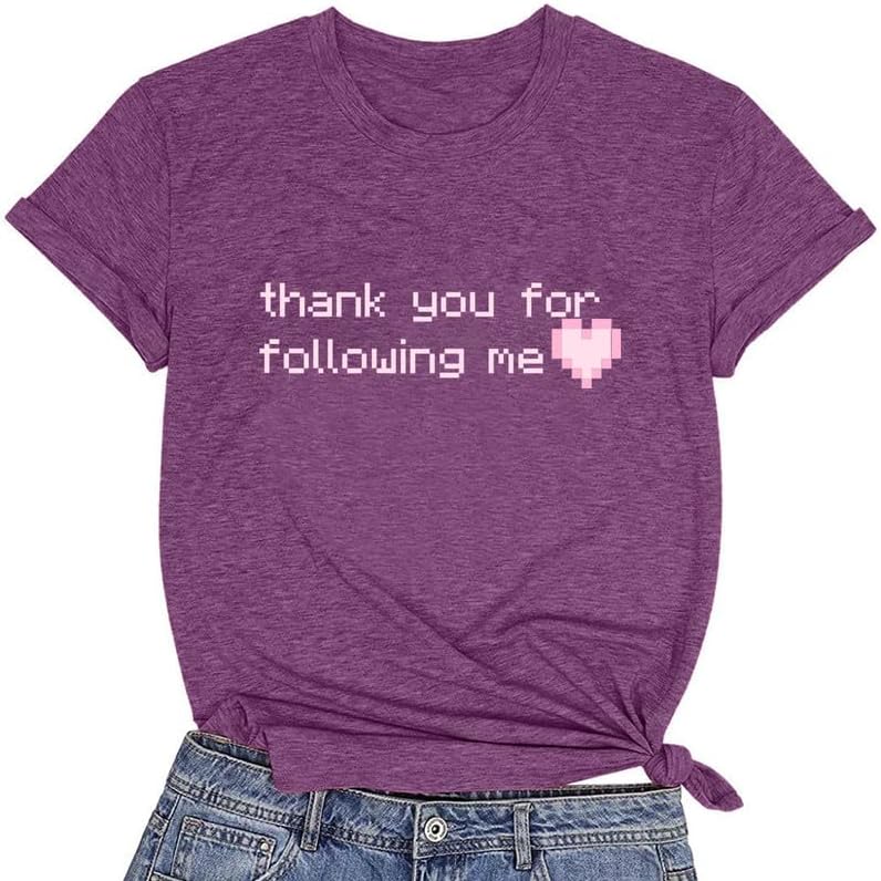 CORIRESHA Camiseta casual de verano con estampado de letras y cuello redondo para mujer