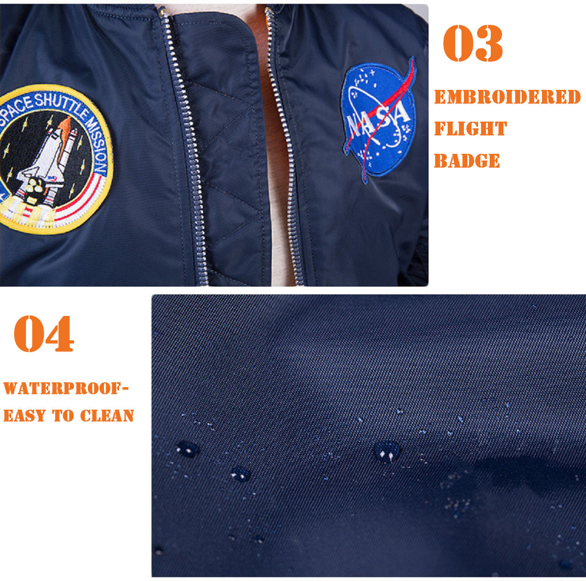 CORIRESHA Kids NASA Embroidery Jacket