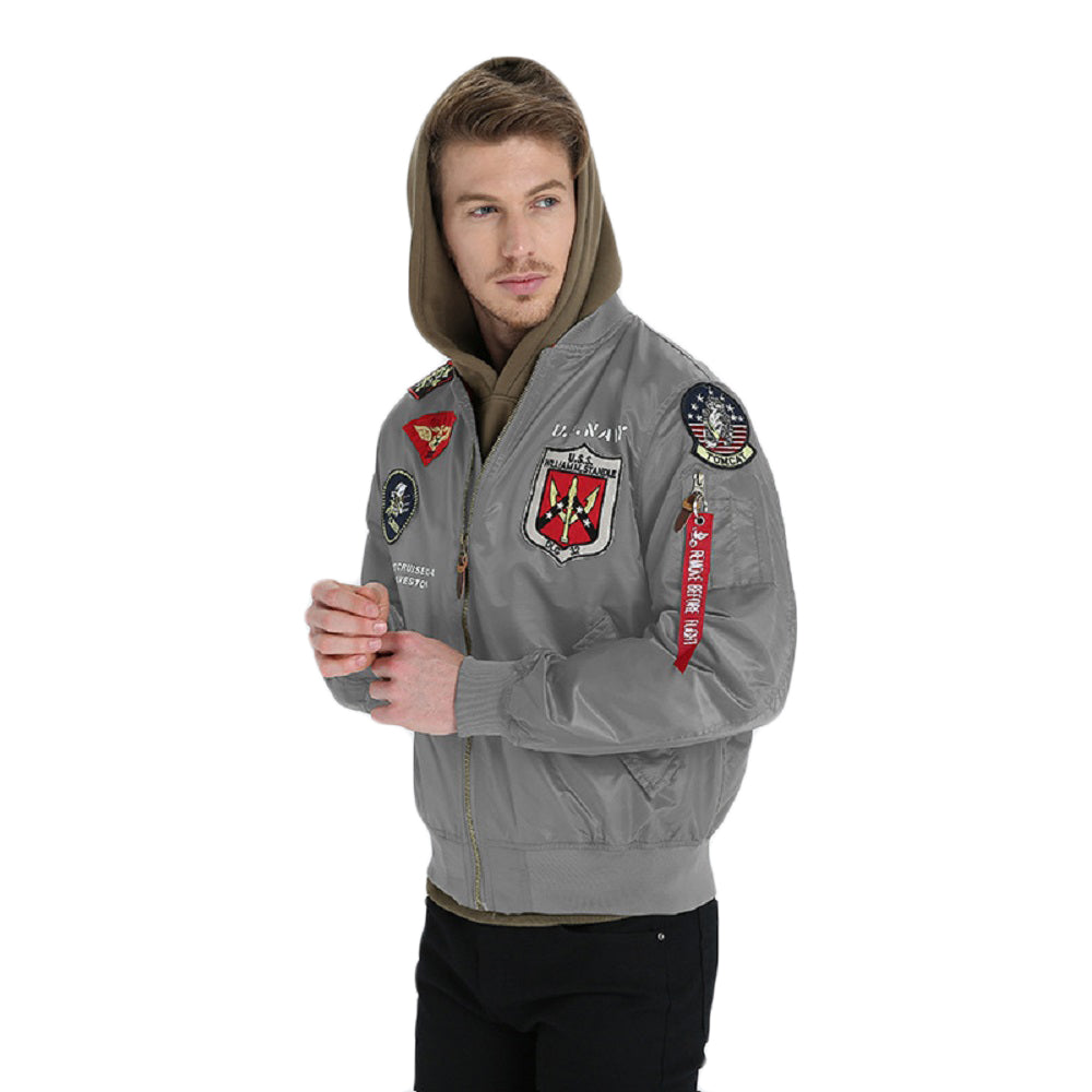 CORIRESHA Chaqueta con parches bordados para exteriores